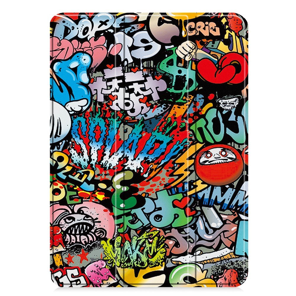 EIDERWOOD iPad Pro 11" (2025 / 2024) Tri-Fold Kunstlæder Tablet Cover m. Vågeblus Funktion - Graffiti