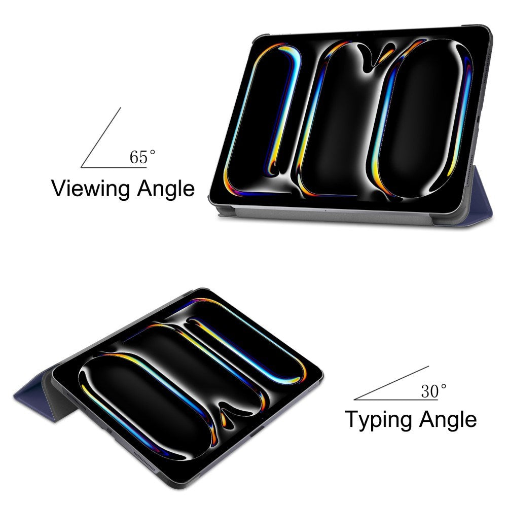 EIDERWOOD iPad Pro 11" (2025 / 2024) Tri-Fold Læder Tablet Cover - Mørkeblå