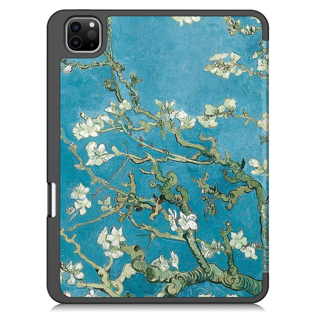 EIDERWOOD iPad Pro 11" (2025 / 2024) Tri-Fold Kunstlæder Tablet Cover m. Vågeblus Funktion - Blomster