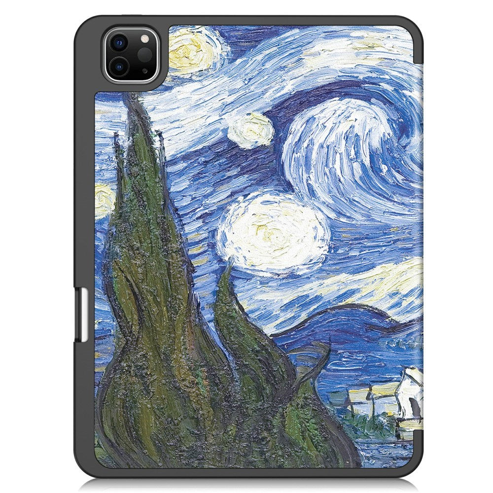 EIDERWOOD iPad Pro 11" (2025 / 2024) Tri-Fold Kunstlæder Tablet Cover m. Vågeblus Funktion - Maleri