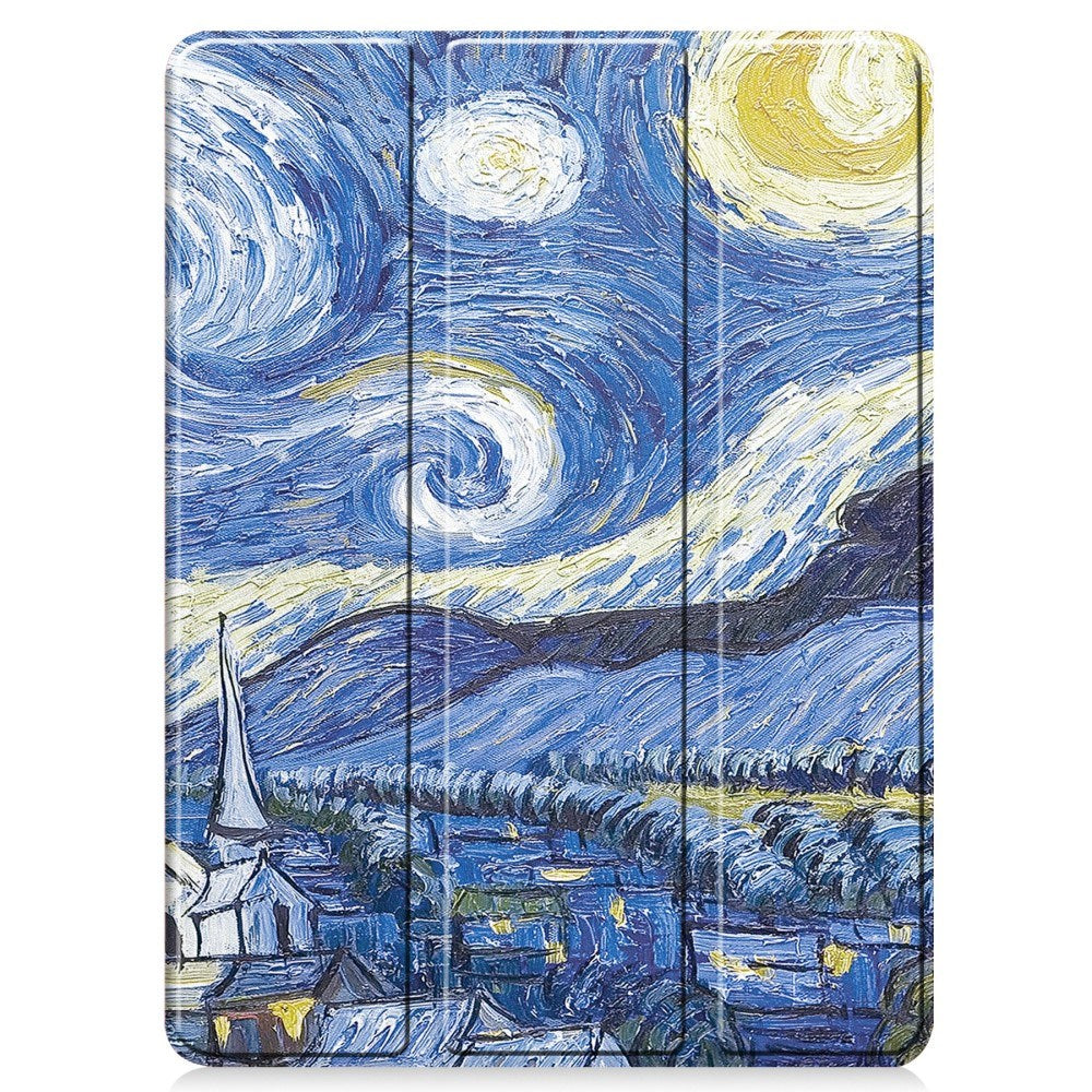 EIDERWOOD iPad Pro 11" (2025 / 2024) Tri-Fold Kunstlæder Tablet Cover m. Vågeblus Funktion - Maleri