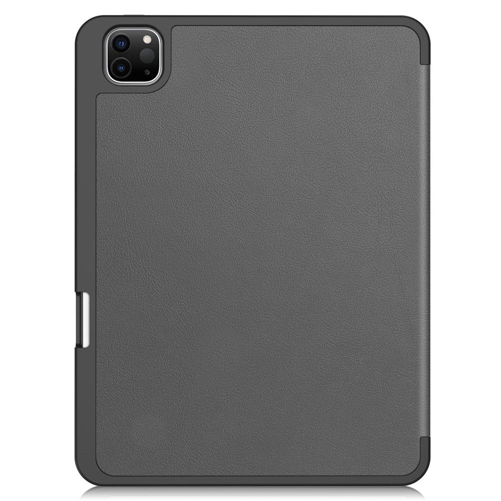 EIDERWOOD iPad Pro 11" (2025 / 2024) Tri-Fold Kunst Læder Tablet Cover m. Apple Pencil Holder - Grå