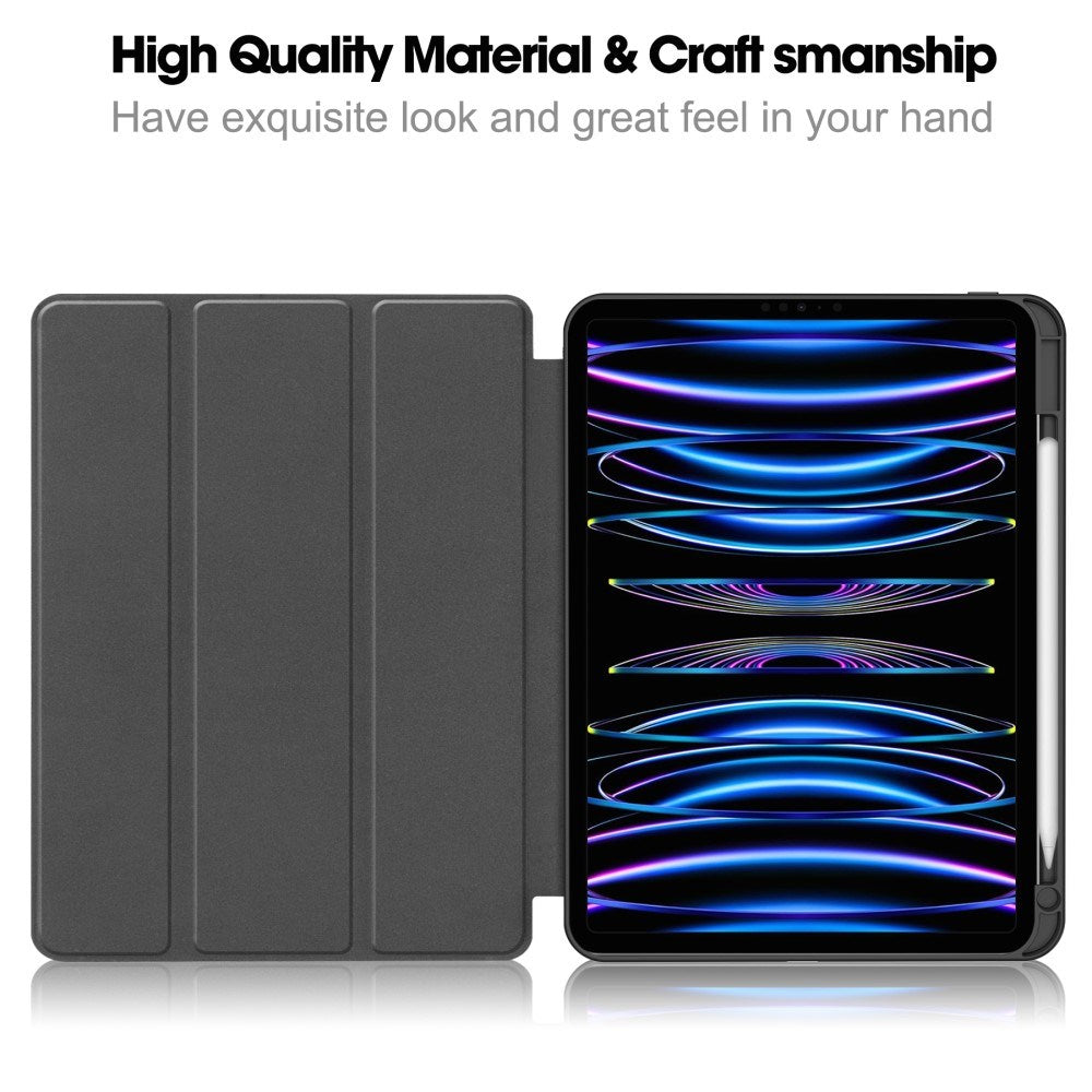 EIDERWOOD iPad Pro 11" (2025 / 2024) Tri-Fold Kunst Læder Tablet Cover m. Apple Pencil Holder - Grøn