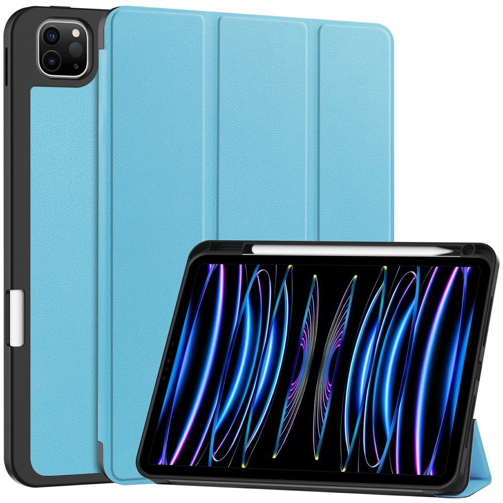 EIDERWOOD iPad Pro 11" (2025 / 2024) Tri-Fold Kunst Læder Tablet Cover m. Apple Pencil Holder - Blå