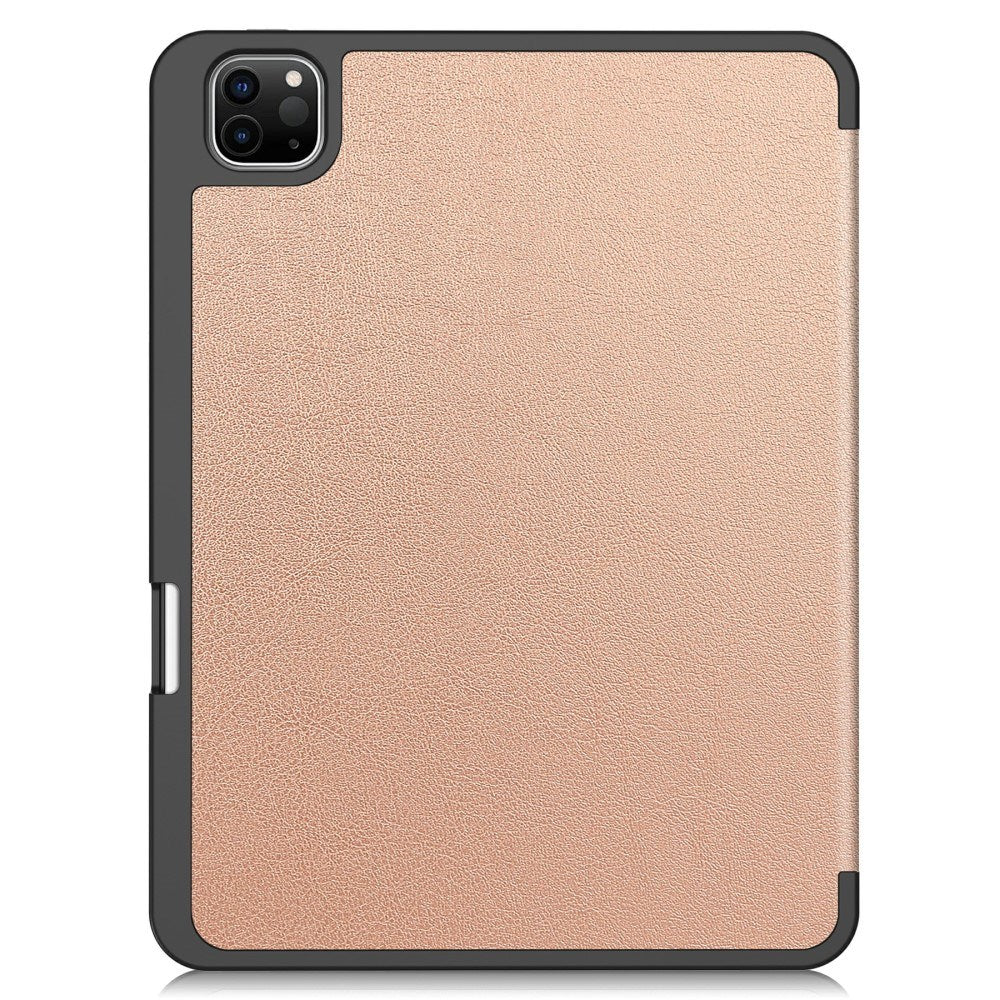 EIDERWOOD iPad Pro 11" (2025 / 2024) Tri-Fold Kunst Læder Tablet Cover m. Apple Pencil Holder - Rose Gold