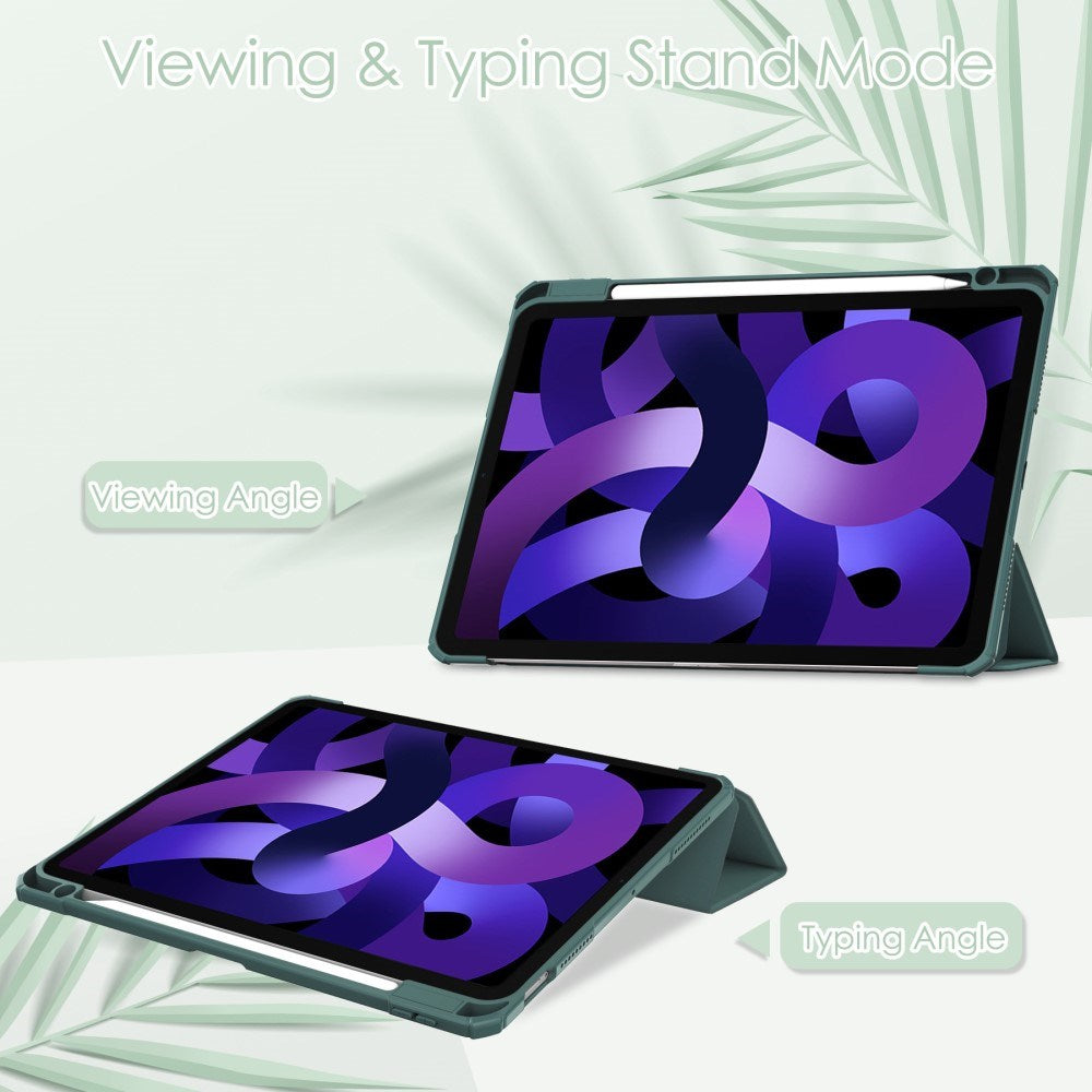 EIDERWOOD iPad Air 11" (2025 / 2024) Hybrid Tablet Cover m. Pen Holder - Grøn & Gennemsigtig