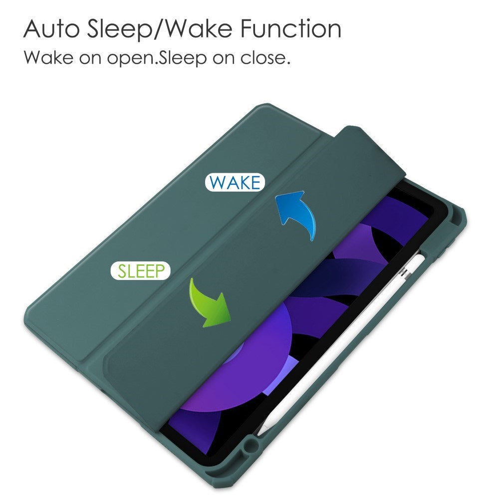 EIDERWOOD iPad Air 11" (2025 / 2024) Hybrid Tablet Cover m. Pen Holder - Grøn & Gennemsigtig