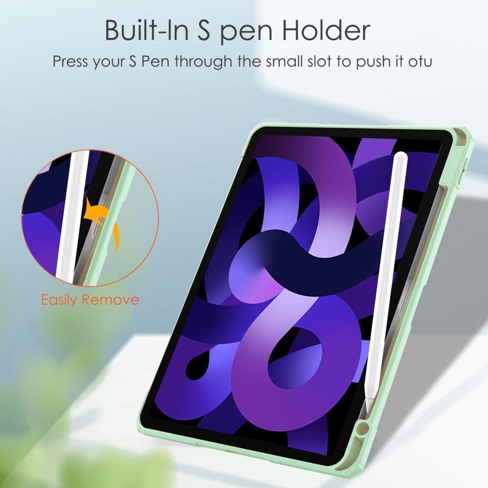 EIDERWOOD iPad Air 11" (2025 / 2024) Hybrid Tablet Cover m. Pen Holder - Mint Grøn & Gennemsigtig