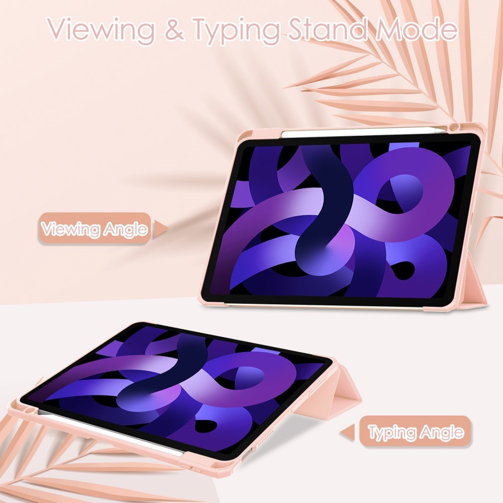 EIDERWOOD iPad Air 11" (2025 / 2024) Hybrid Tablet Cover m. Pen Holder - Pink & Gennemsigtig