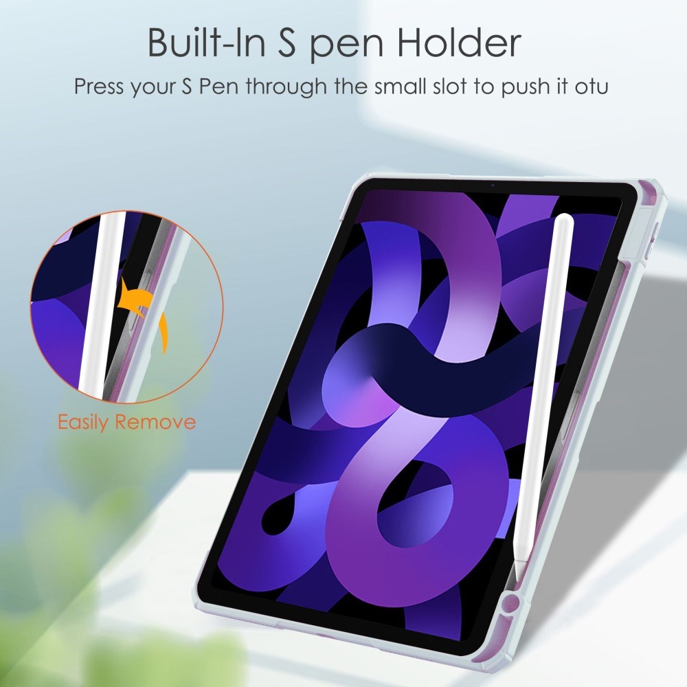 EIDERWOOD iPad Air 11" (2025 / 2024) Hybrid Tablet Cover m. Pen Holder - Lyse Blå & Gennemsigtig