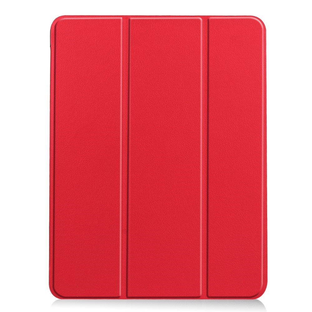 EIDERWOOD iPad Air 11" (2025 / 2024) Litchi Tri-Fold Læder Tablet Cover m. Apple Pencil Holder - Rød