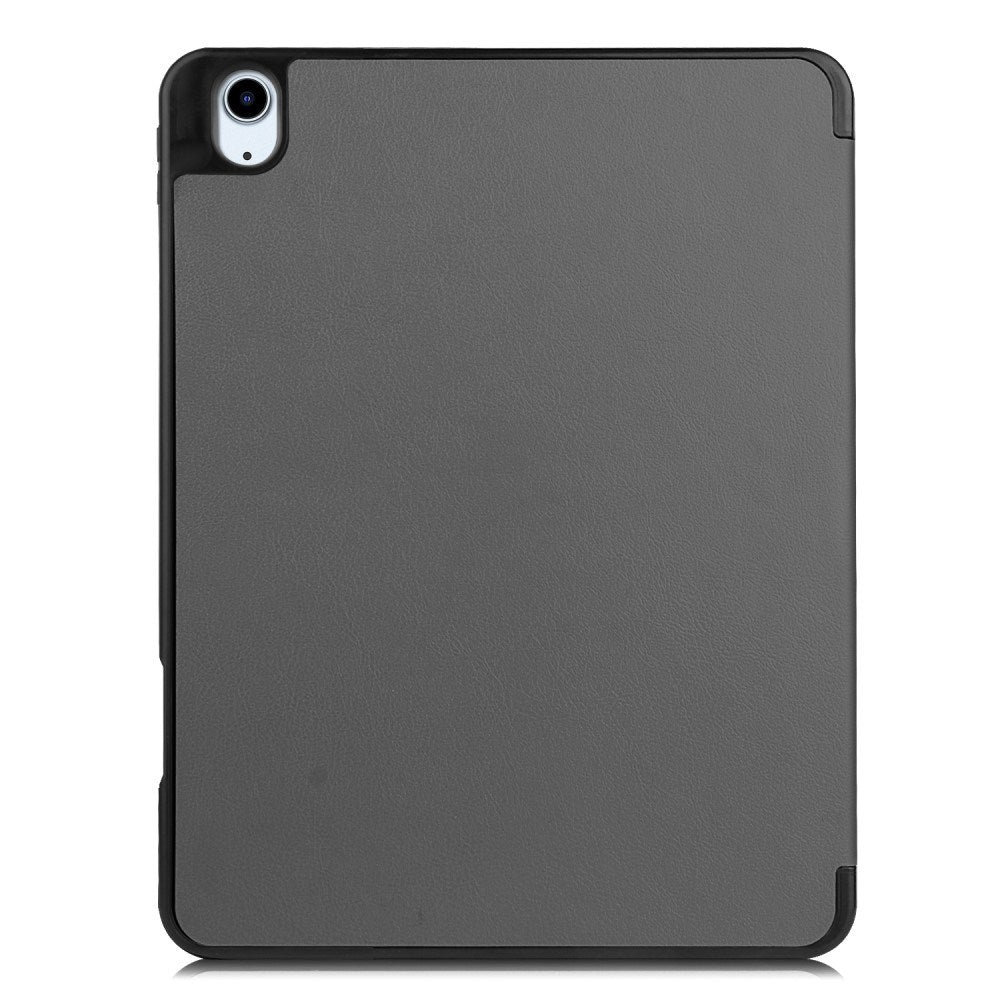 EIDERWOOD iPad Air 11" (2025 / 2024) Litchi Tri-Fold Læder Tablet Cover m. Apple Pencil Holder - Grå