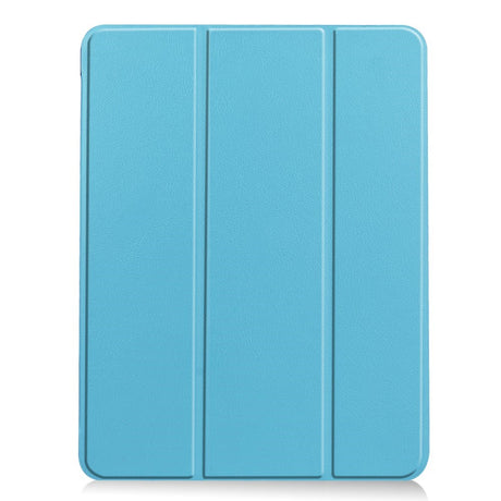 EIDERWOOD iPad Air 11" (2024) Litchi Tri-Fold Læder Tablet Cover m. Apple Pencil Holder - Lyseblå