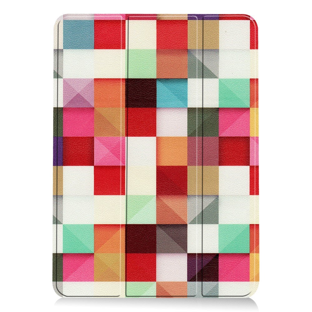 EIDERWOOD iPad Air 11" (2025 / 2024) Tri-Fold Kunstlæder Tablet Cover m. Vågeblus Funktion - Farverige Firkanter