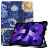 EIDERWOOD iPad Air 11" (2024) Tri-Fold Kunstlæder Tablet Cover m. Vågeblus Funktion - Maleri