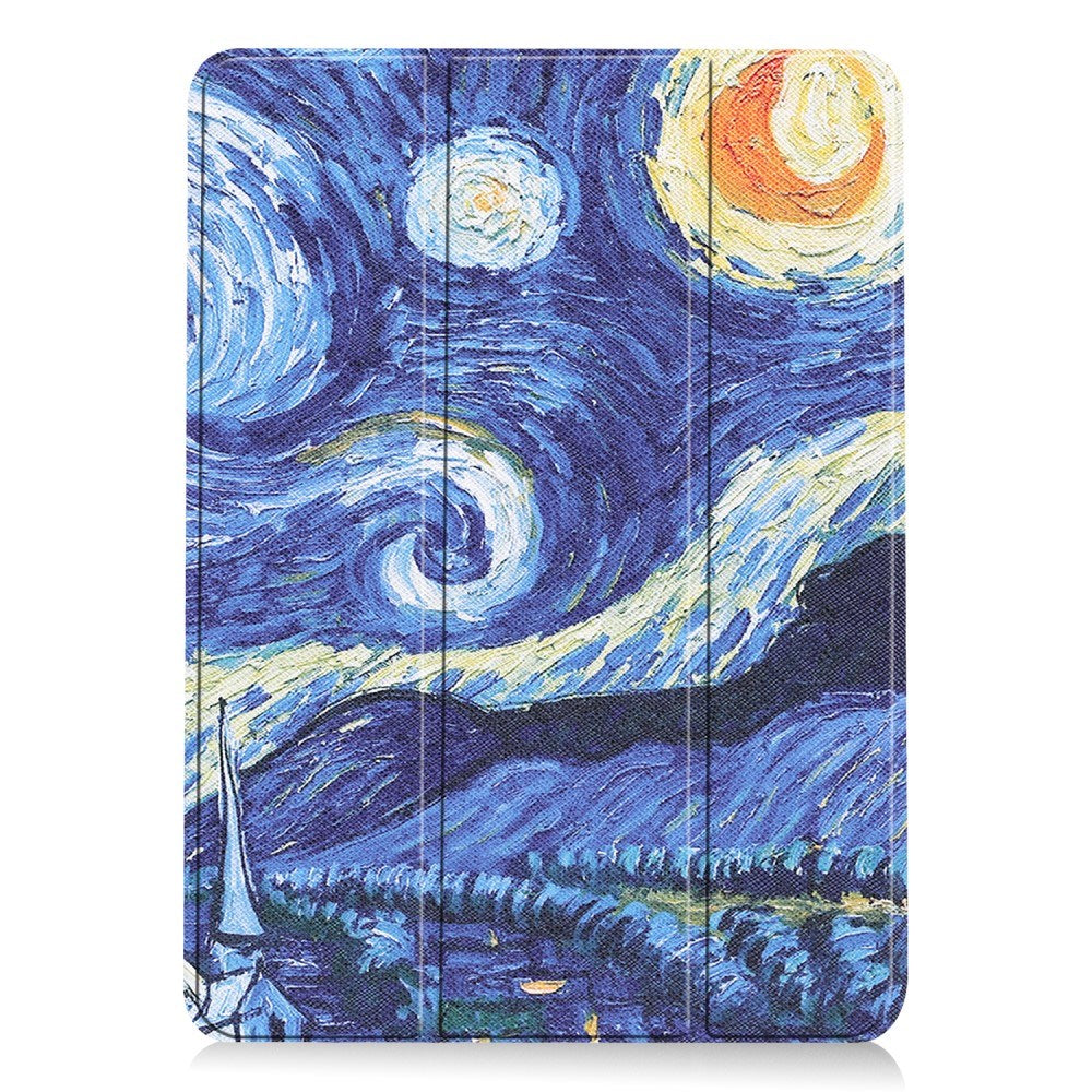 EIDERWOOD iPad Air 11" (2025 / 2024) Tri-Fold Kunstlæder Tablet Cover m. Vågeblus Funktion - Maleri