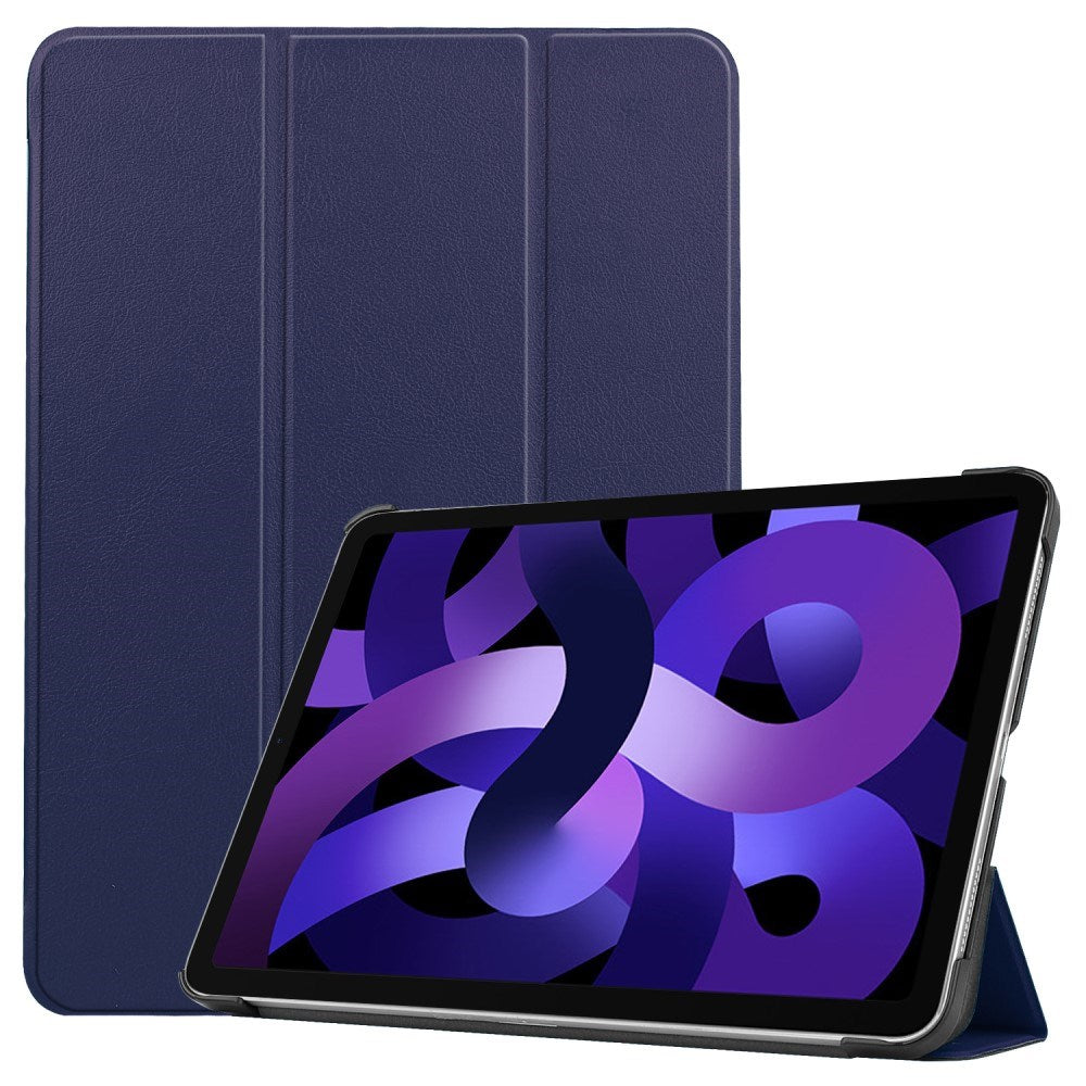 EIDERWOOD iPad Air 11" (2024) Litchi Tri-Fold Læder Tablet Cover - Blå