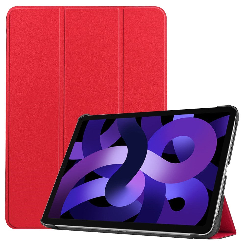 EIDERWOOD iPad Air 11" (2025 / 2024) Litchi Tri-Fold Læder Tablet Cover - Rød