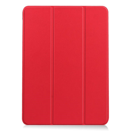 EIDERWOOD iPad Air 11" (2024) Litchi Tri-Fold Læder Tablet Cover - Rød