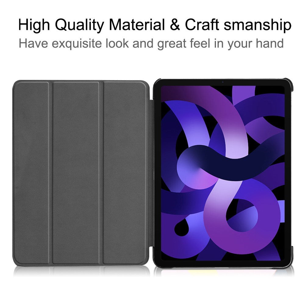 EIDERWOOD iPad Air 11" (2025 / 2024) Litchi Tri-Fold Læder Tablet Cover - Grøn