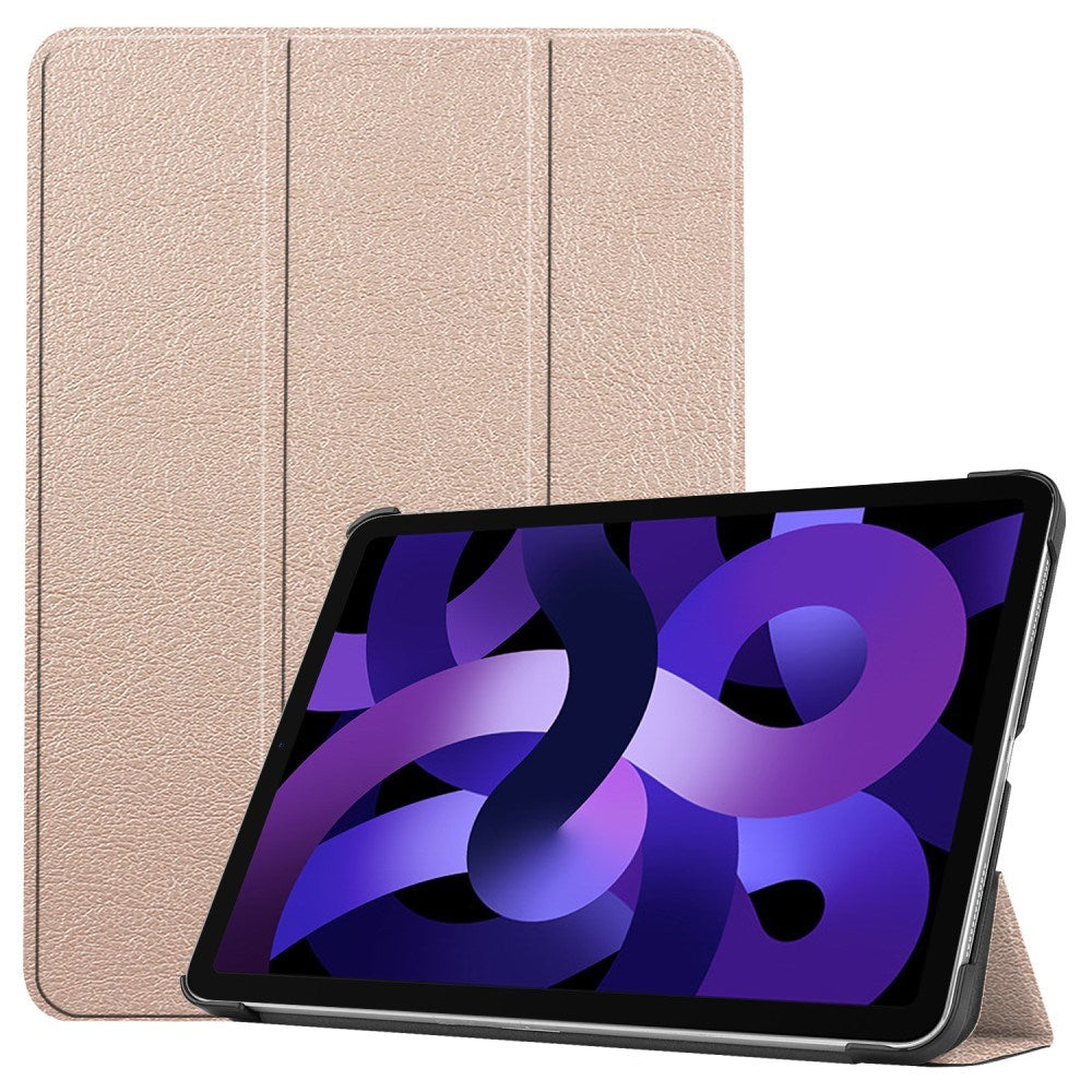 EIDERWOOD iPad Air 11" (2025 / 2024) Litchi Tri-Fold Læder Tablet Cover - Guld