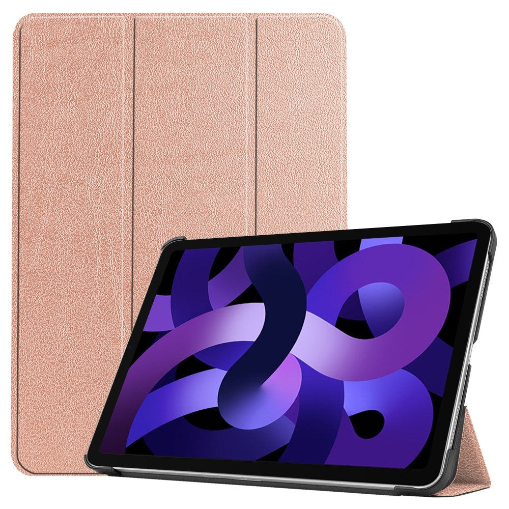 EIDERWOOD iPad Air 11" (2025 / 2024) Litchi Tri-Fold Læder Tablet Cover - Rose Gold