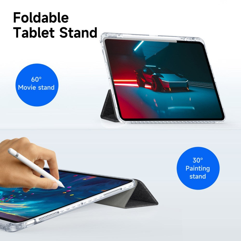 iPad Pro 13" (2025 / 2024) DUX DUCIS Unid Series Tri-Fold Tablet Cover - Gennemsigtig / Sort