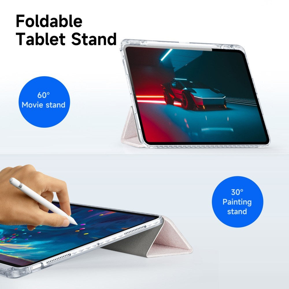 iPad Pro 13" (2025 / 2024) DUX DUCIS Unid Series Tri-Fold Tablet Cover - Gennemsigtig / Pink