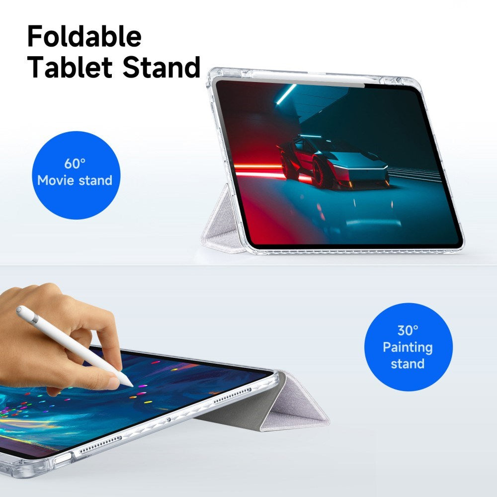 iPad Pro 13" (2025 / 2024) DUX DUCIS Unid Series Tri-Fold Tablet Cover - Gennemsigtig / Lilla