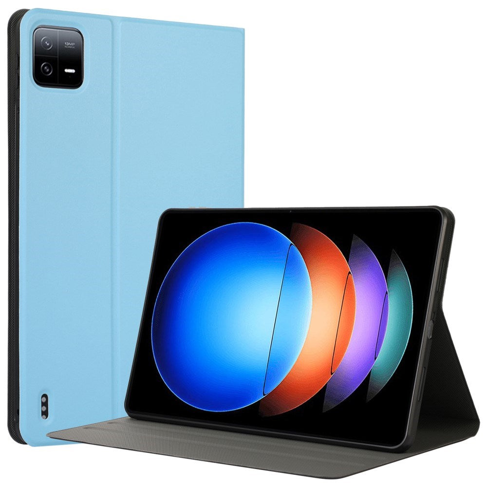EIDERWOOD Xiaomi Pad 6S Pro Vegansk Læder Tablet Cover m. Foldefunktion - Lyseblå