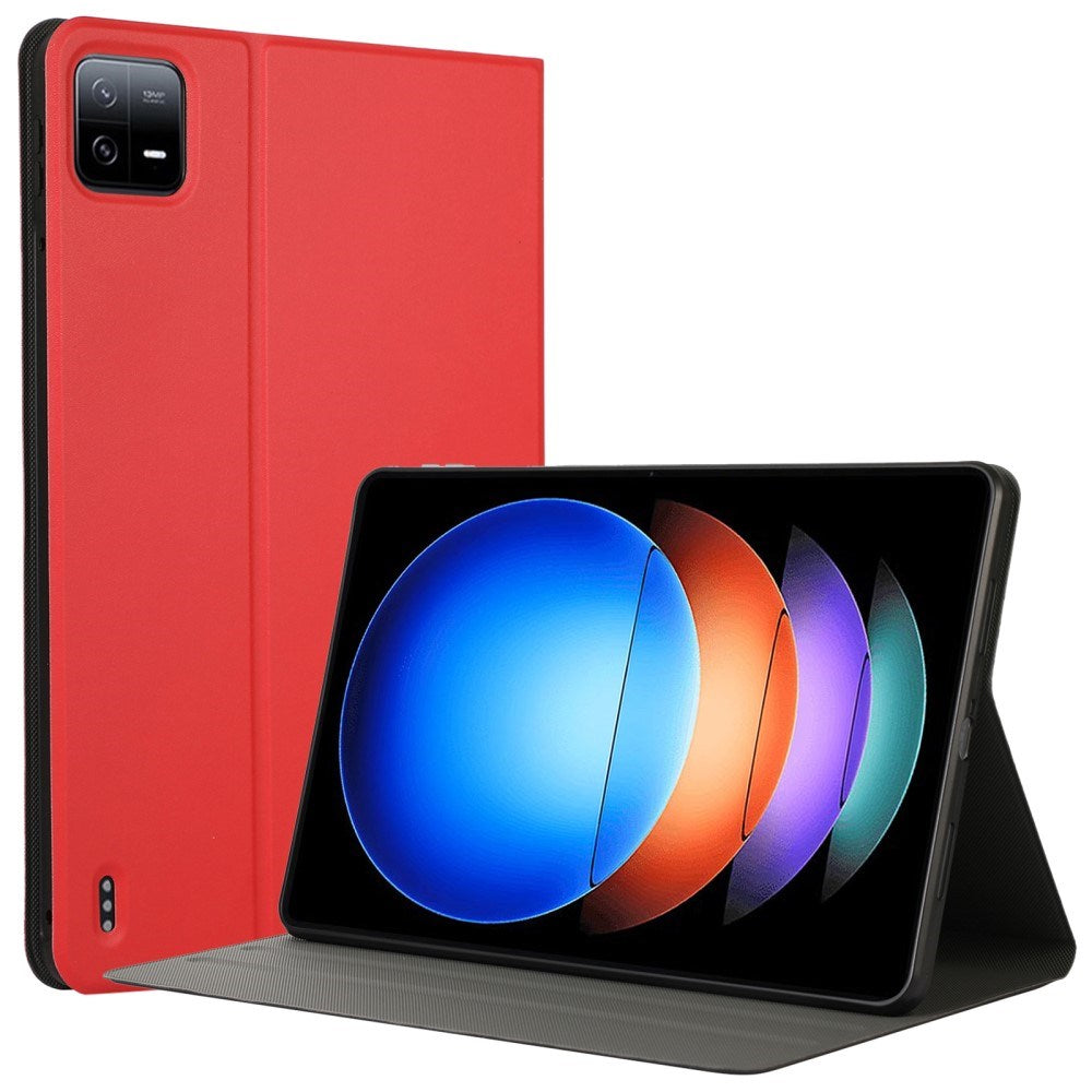 EIDERWOOD Xiaomi Pad 6S Pro Vegansk Læder Tablet Cover m. Foldefunktion - Rød