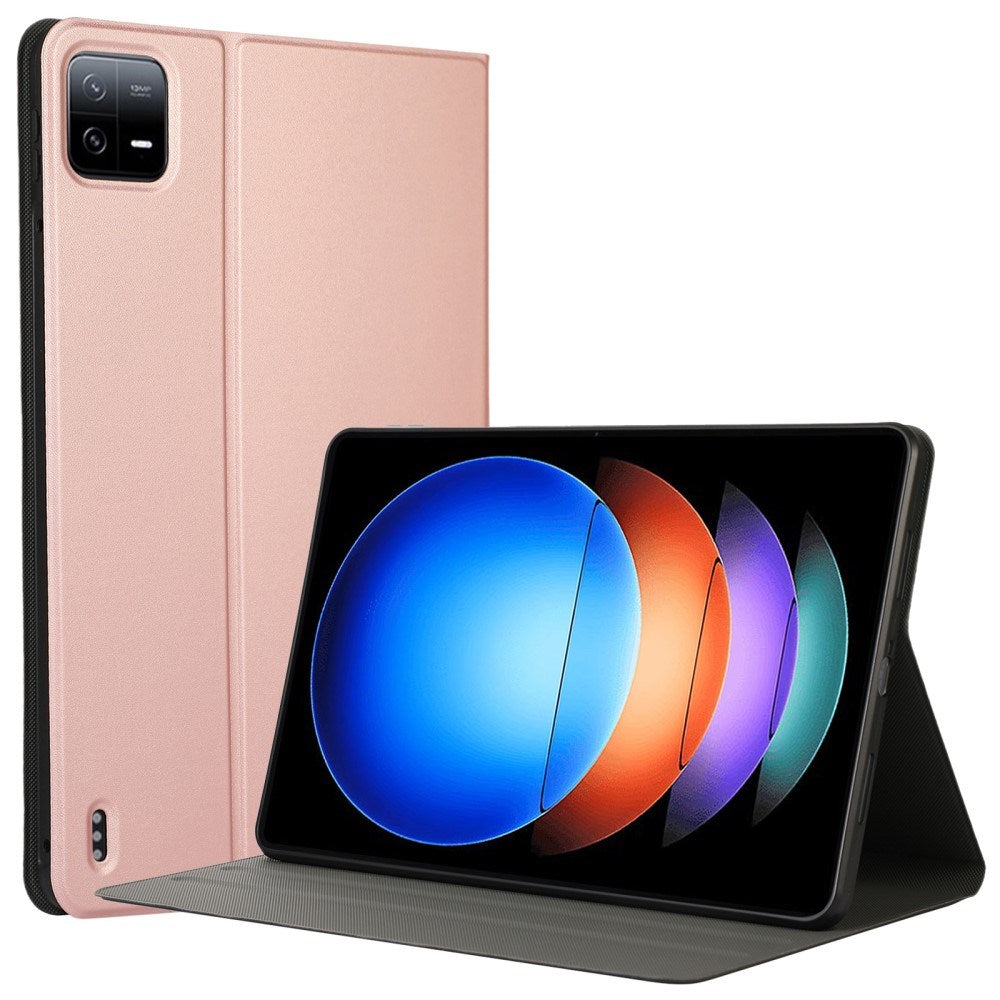 EIDERWOOD Xiaomi Pad 6S Pro Vegansk Læder Tablet Cover m. Foldefunktion - Rose Gold