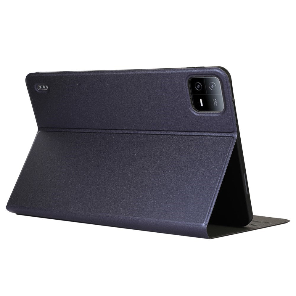 EIDERWOOD Xiaomi Pad 6S Pro Vegansk Læder Tablet Cover m. Foldefunktion - Mørkeblå