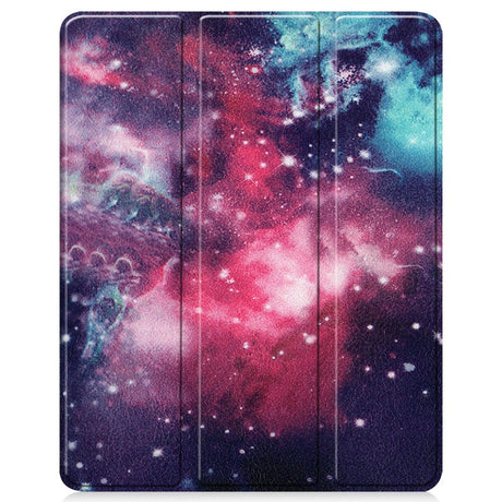 EIDERWOOD iPad Air 13" (2024) Tri-Fold Kunstlæder Tablet Cover m. Vågeblus Funktion - Galakse