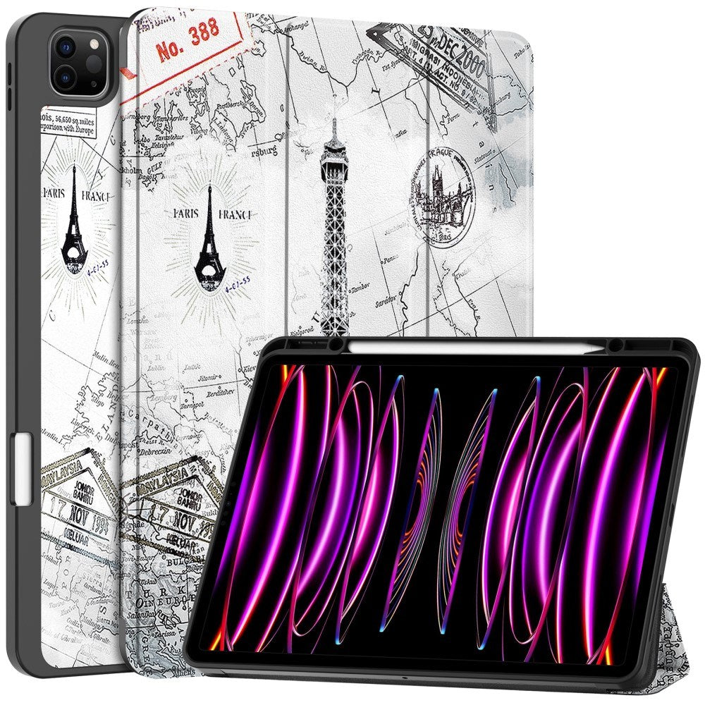 EIDERWOOD iPad Air 13" (2026 / 2025 / 2024) Tri-Fold Kunstlæder Tablet Cover m. Vågeblus Funktion - Eiffeltårnet