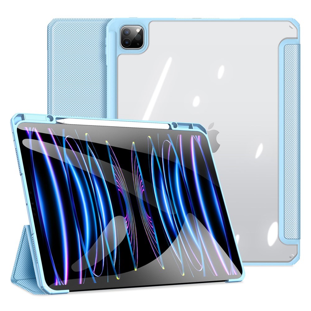 DUX DUCIS iPad Pro 13" (2024) Shockproof Flip Cover m. Penholder - TOBY Series - Gennemsigtig / Lyseblå