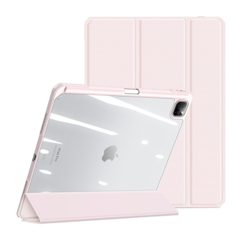 DUX DUCIS iPad Pro 13" (2025 / 2024) Shockproof Flip Cover m. Penholder - TOBY Series - Gennemsigtig / Pink