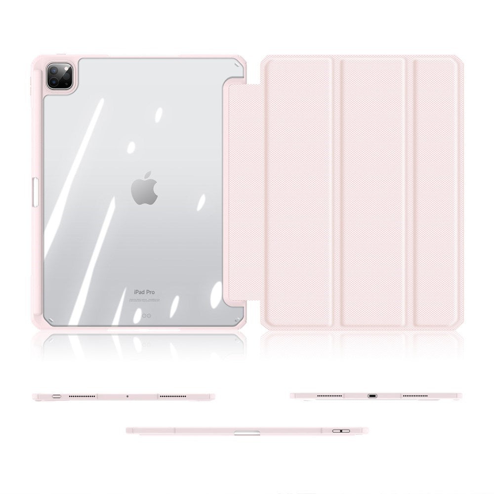 DUX DUCIS iPad Pro 13" (2025 / 2024) Shockproof Flip Cover m. Penholder - TOBY Series - Gennemsigtig / Pink