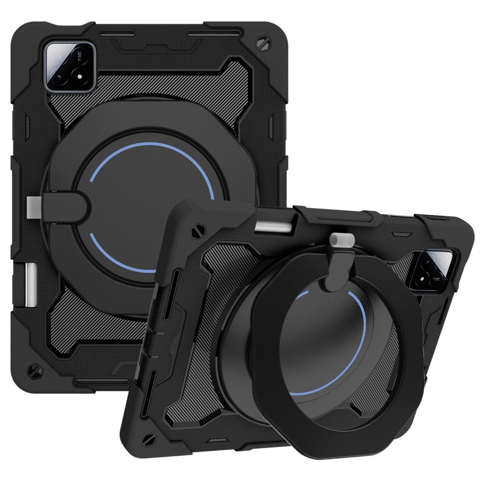 EIDERWOOD Xiaomi Pad 6S Pro Tablet Cover m. Roterende Kickstand og Pen Holder - Sort