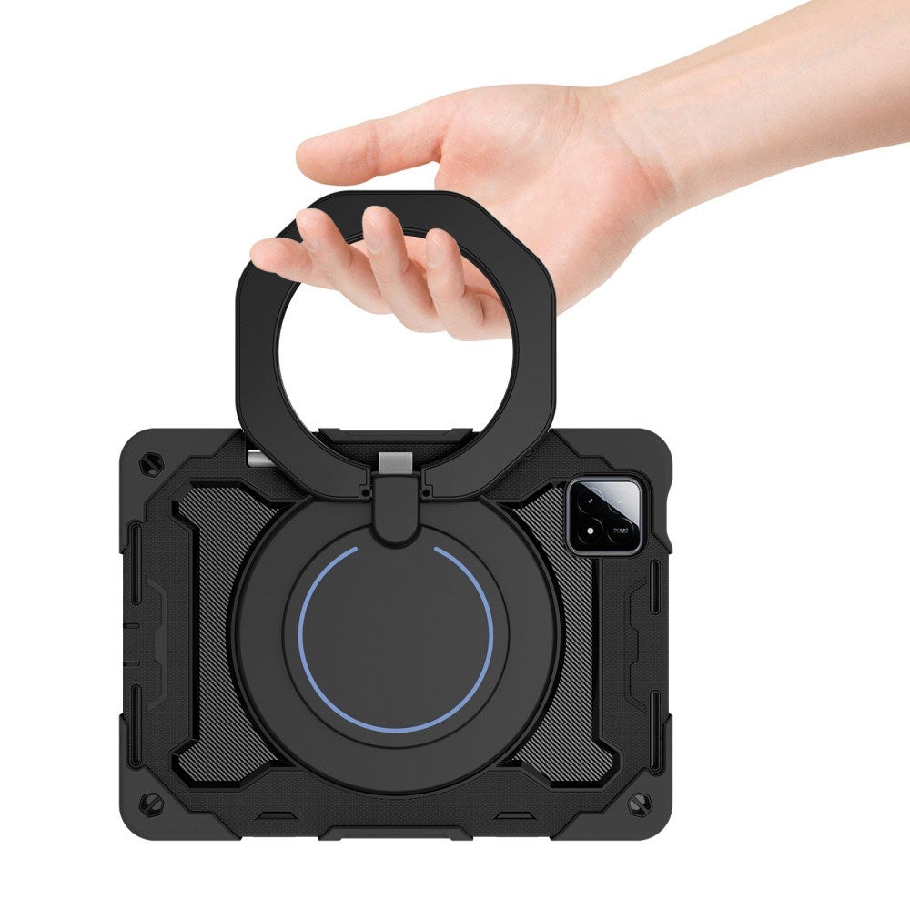 EIDERWOOD Xiaomi Pad 6S Pro Tablet Cover m. Roterende Kickstand og Pen Holder - Sort