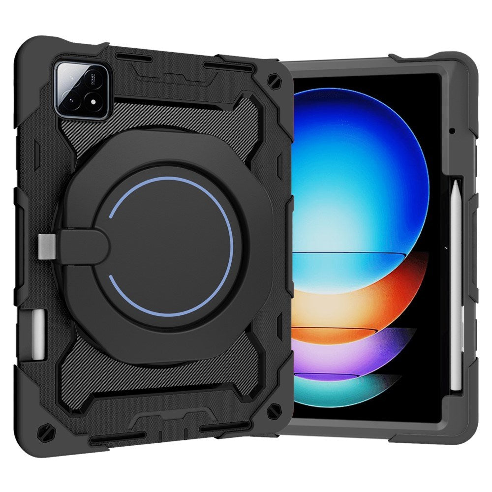 EIDERWOOD Xiaomi Pad 6S Pro Tablet Cover m. Roterende Kickstand og Pen Holder - Sort