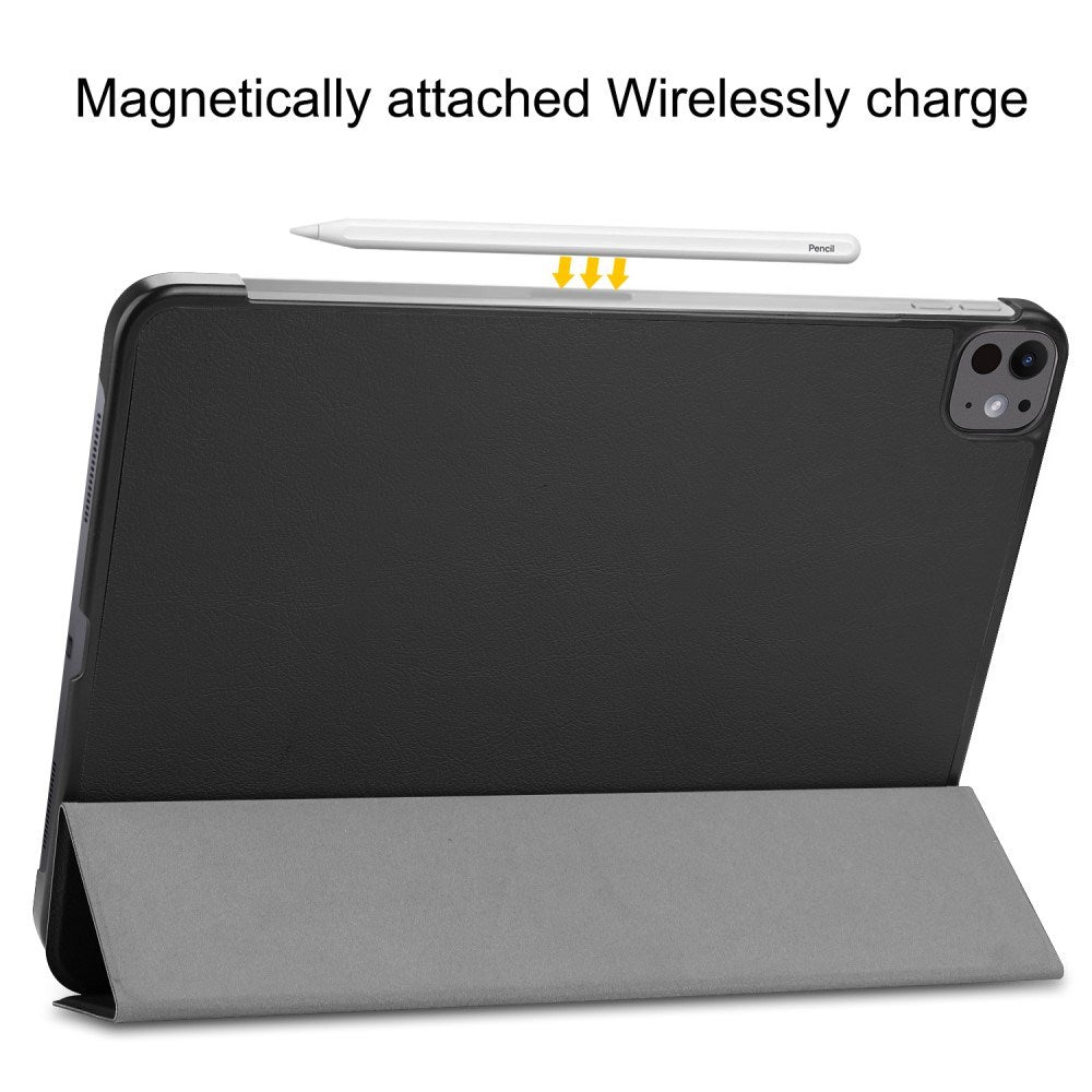 EIDERWOOD iPad Pro 13" (2025 / 2024) Tri-Fold Læder Tablet Cover - Sort