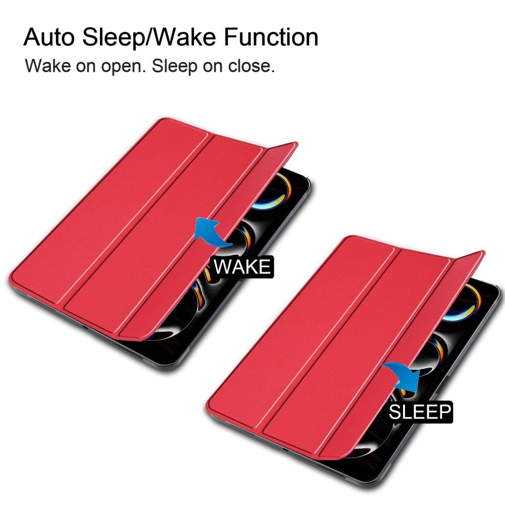 EIDERWOOD iPad Pro 13" (2025 / 2024) Tri-Fold Læder Tablet Cover - Rød