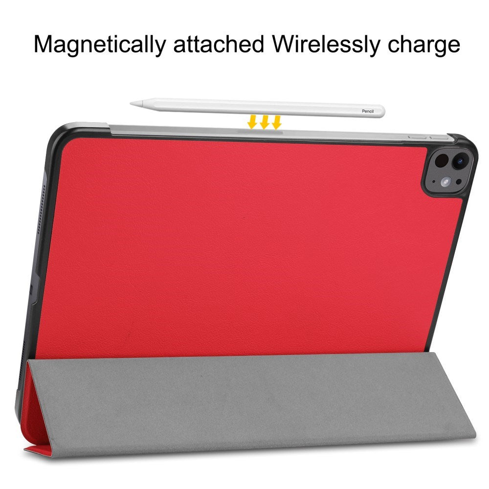 EIDERWOOD iPad Pro 13" (2025 / 2024) Tri-Fold Læder Tablet Cover - Rød