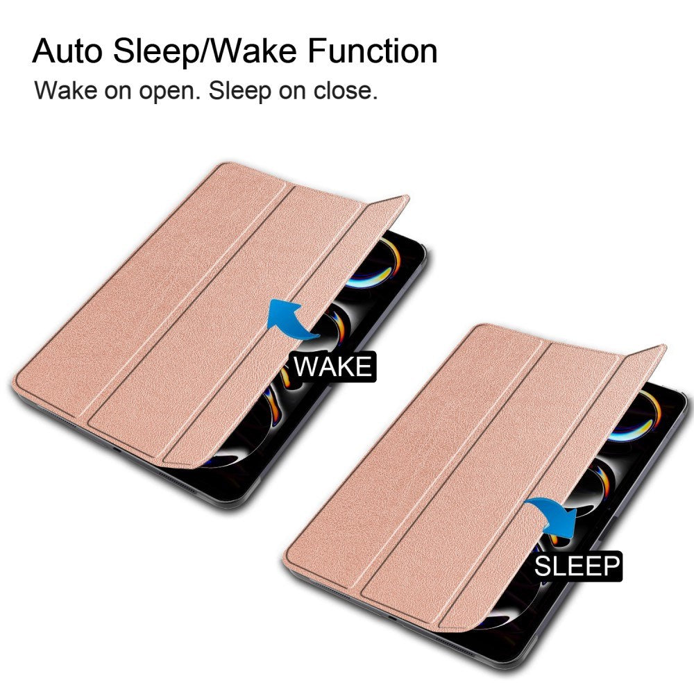 EIDERWOOD iPad Pro 13" (2025 / 2024) Tri-Fold Læder Tablet Cover - Rose Gold