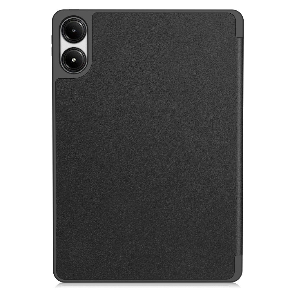 EIDERWOOD Xiaomi Redmi Pad Pro Tri-Fold Kunst Læder Tablet Cover m. Stylus Pencil Holder - Sort