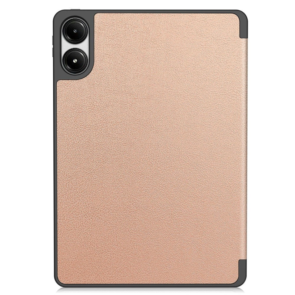 EIDERWOOD Xiaomi Redmi Pad Pro Tri-Fold Kunst Læder Tablet Cover m. Stylus Pencil Holder - Rose Gold