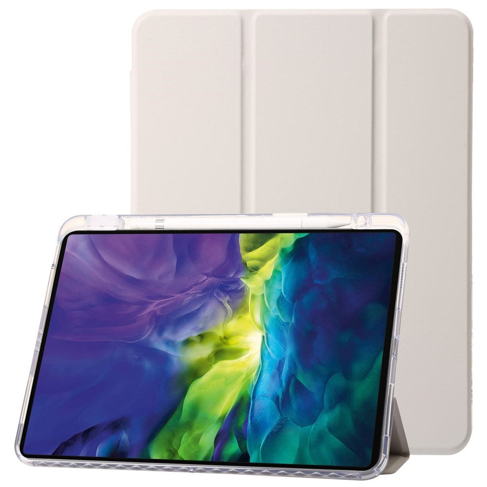 EIDERWOOD iPad Pro 13" (2024) Tri-Fold Kunst Læder Tablet Cover m. Apple Pencil Holder - Creme