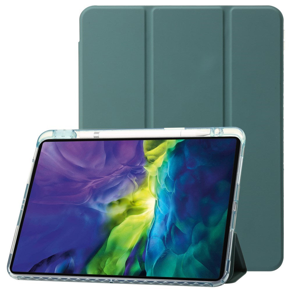 EIDERWOOD iPad Pro 11" (2025 / 2024) Tri-Fold Kunst Læder Tablet Cover m. Apple Pencil Holder - Grøn