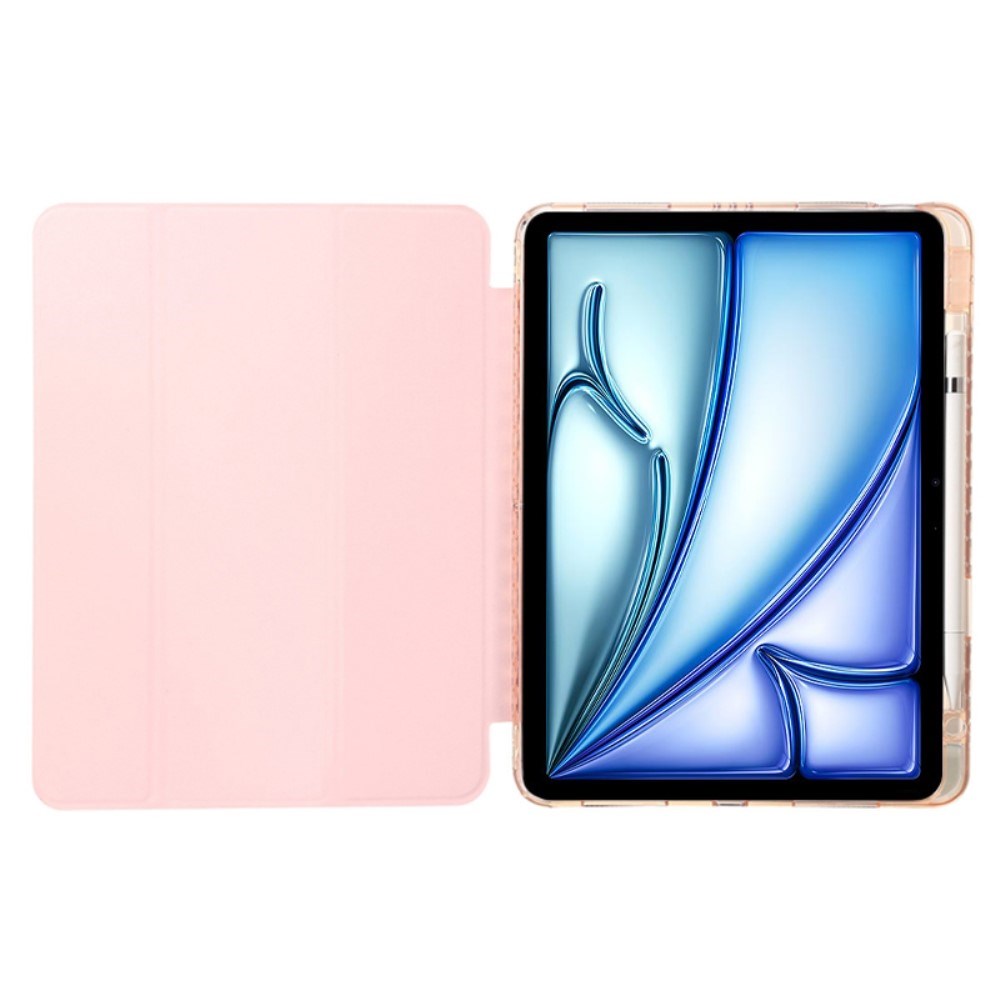 EIDERWOOD iPad Air 11" (2025 / 2024) Tri-Fold Kunst Læder Tablet Cover m. Apple Pencil Holder - Lyserød
